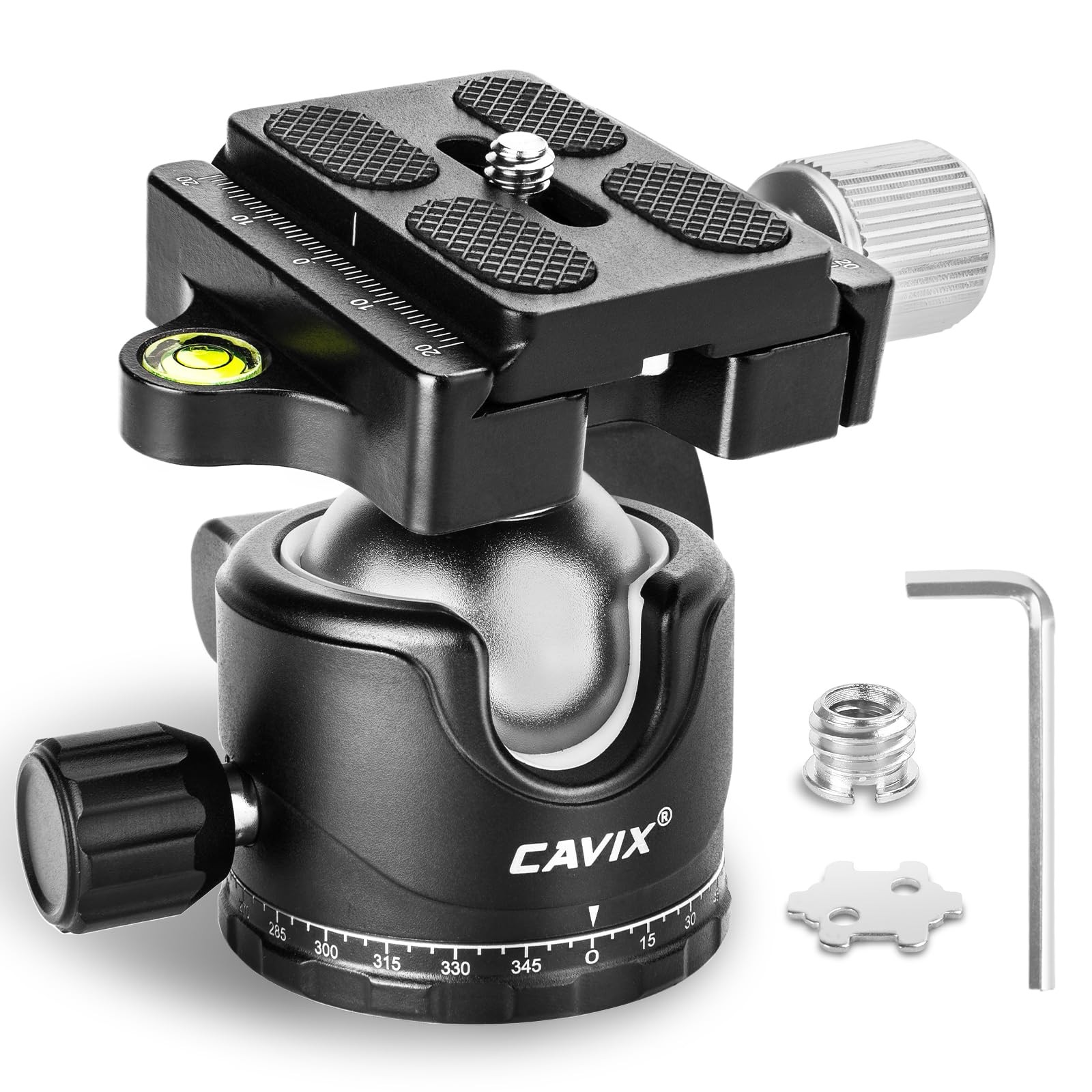 Ball Head Mount, CAVIX 36mm Ball Head Camera Tripod Head with 1/4“ Arca Swiss Quick Release Plate for Tripod, Monopod, DSLR, Camera,Load 33lb/15kg