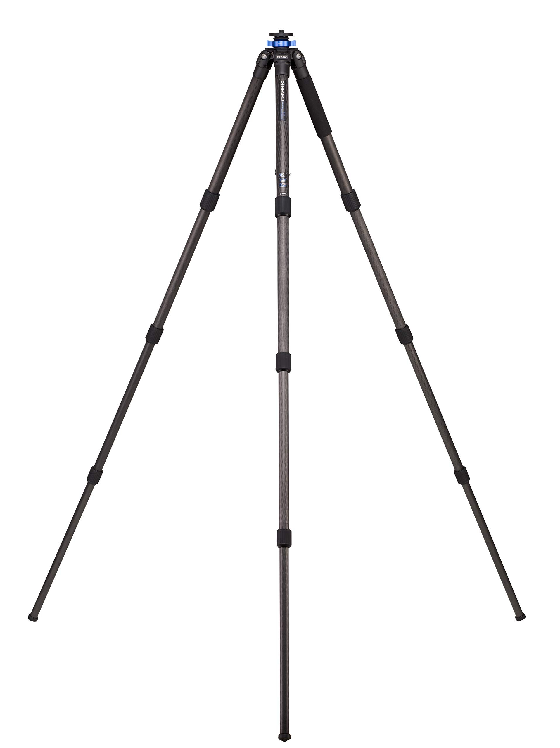 Benro Mach3 Carbon Fiber Tripod – Extra-Long 4-Section Heavy-Duty Tripod with Twist Locks, Interchangeable Feet & 44 lb Load Capacity for DSLR, Mirrorless & Video Cameras (TMA48CXL)