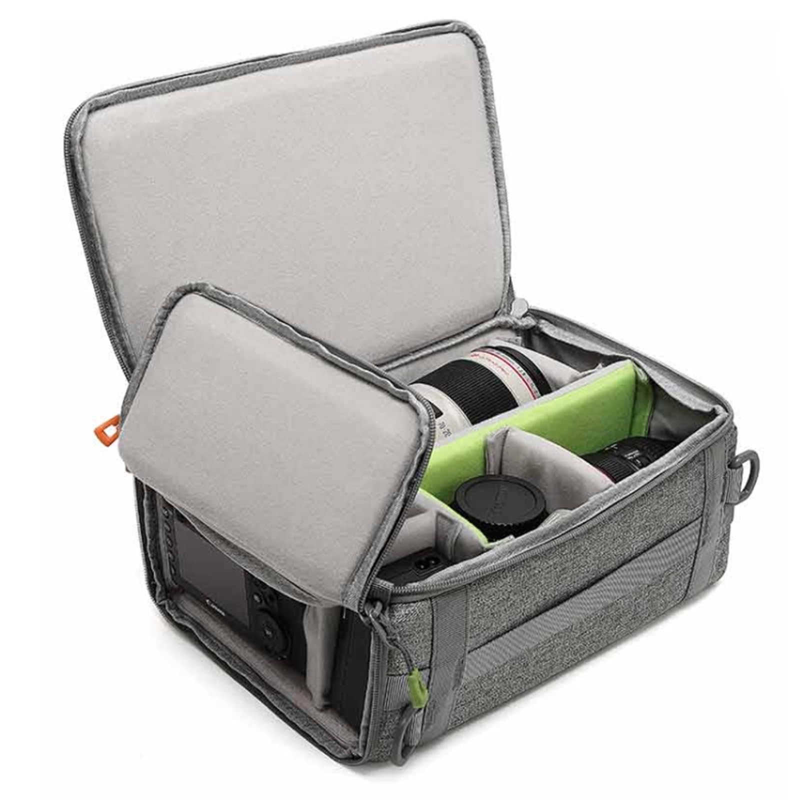 Camera Insert Bag,Shockproof &Pressure-proof Dual Opening Padded Camera Lens Cube Case Backpack,Digital DSLR SLR Mirrorless Cameras Storage,Suitable for mountaineering bags over 20 liters(M)