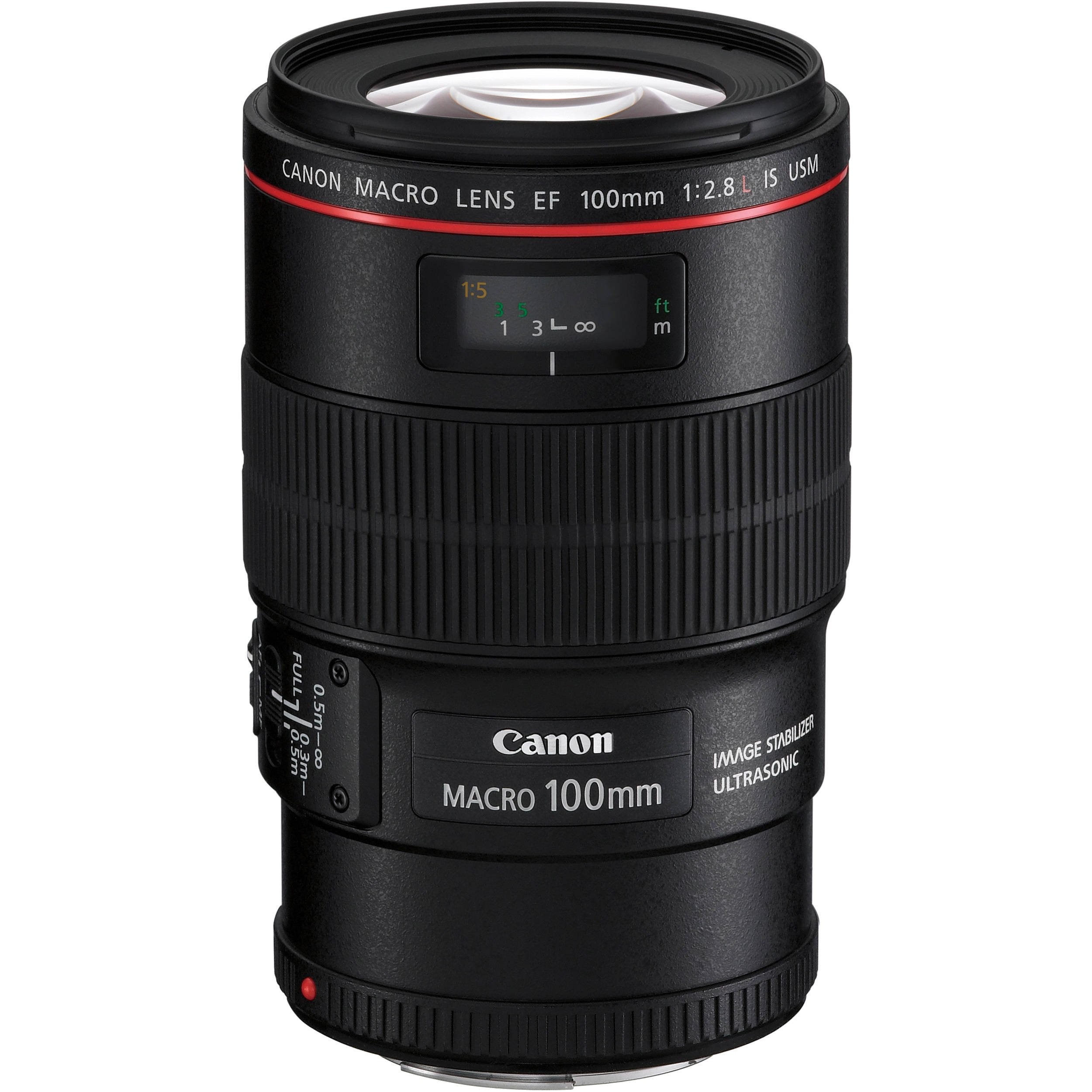 Canon EF 100mm f/2.8L IS USM Macro Lens for Canon Digital SLR Cameras (Renewed)