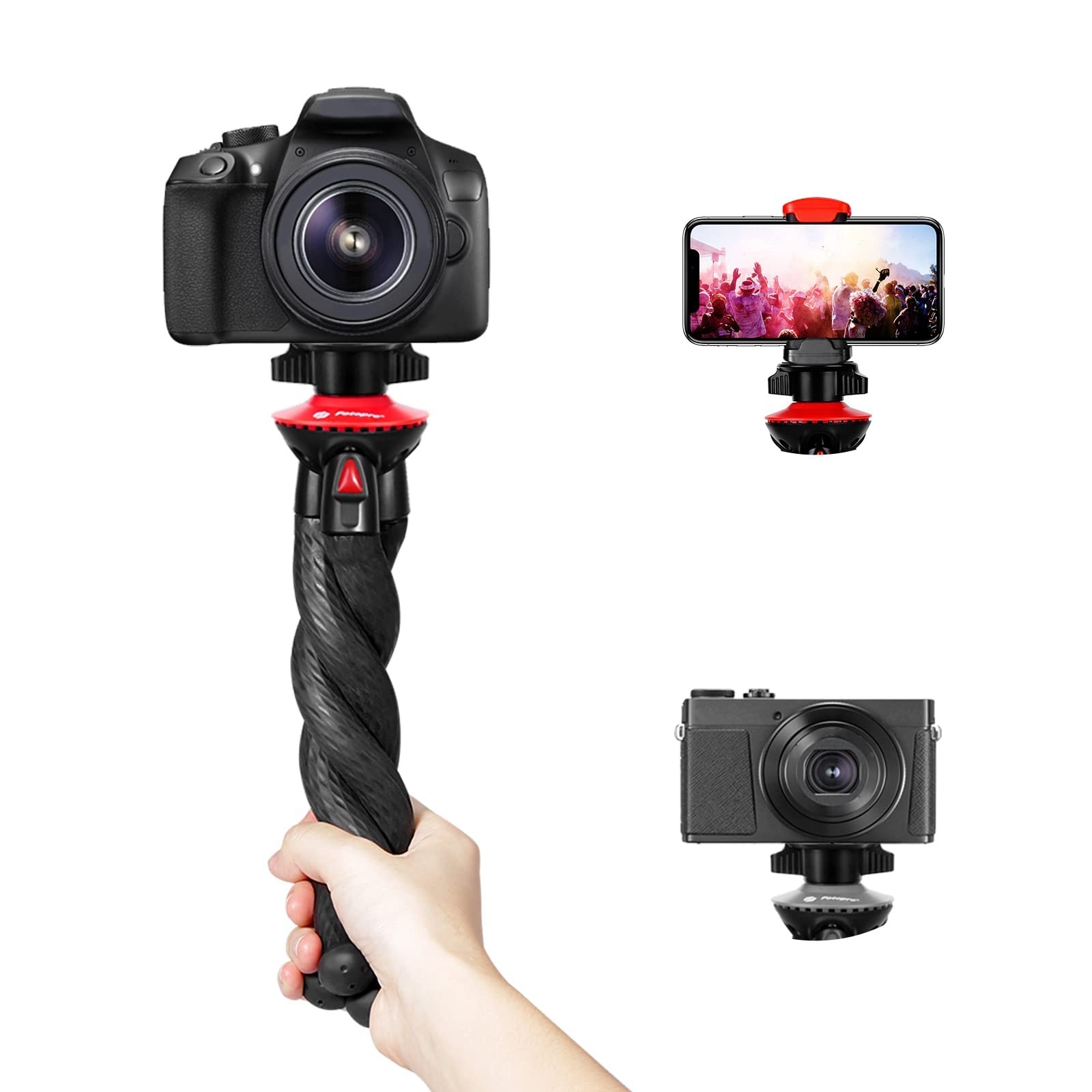 Fotopro Flexible Phone Tripod Bendable for Mini Camera Handheld Tripod Stand for Phone Vlogging Travel Video