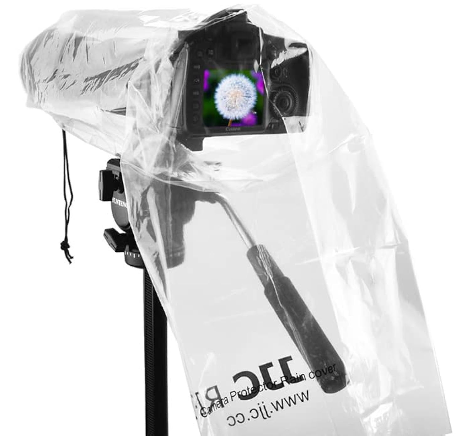JJC DSLR Camera Rain Cover, Rain Coat Sleeve Protector for Canon Nikon Fujifilm Sony Olympus Panasonic Pentax Sigma with a Lens up to 18", PE Material Clear See-Through(2 Pack)