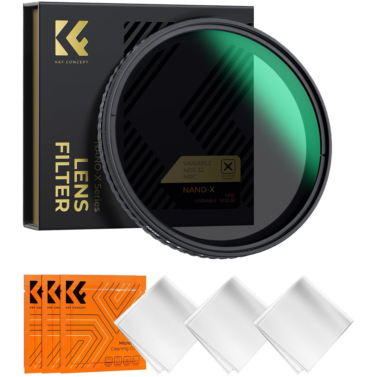 K&F CONCEPT 77mm Variable ND Filter ND2-ND32 Camera Lens Filter (1-5 Stops) No X Cross HD Neutral Density Filter with 28 Multi-Layer Coatings Waterproof (Nano-X Series)