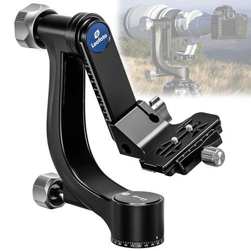 Leofoto Gimbal Head, Compact Outdoor Shooting Gimbal Head with 360° Pan Rotation