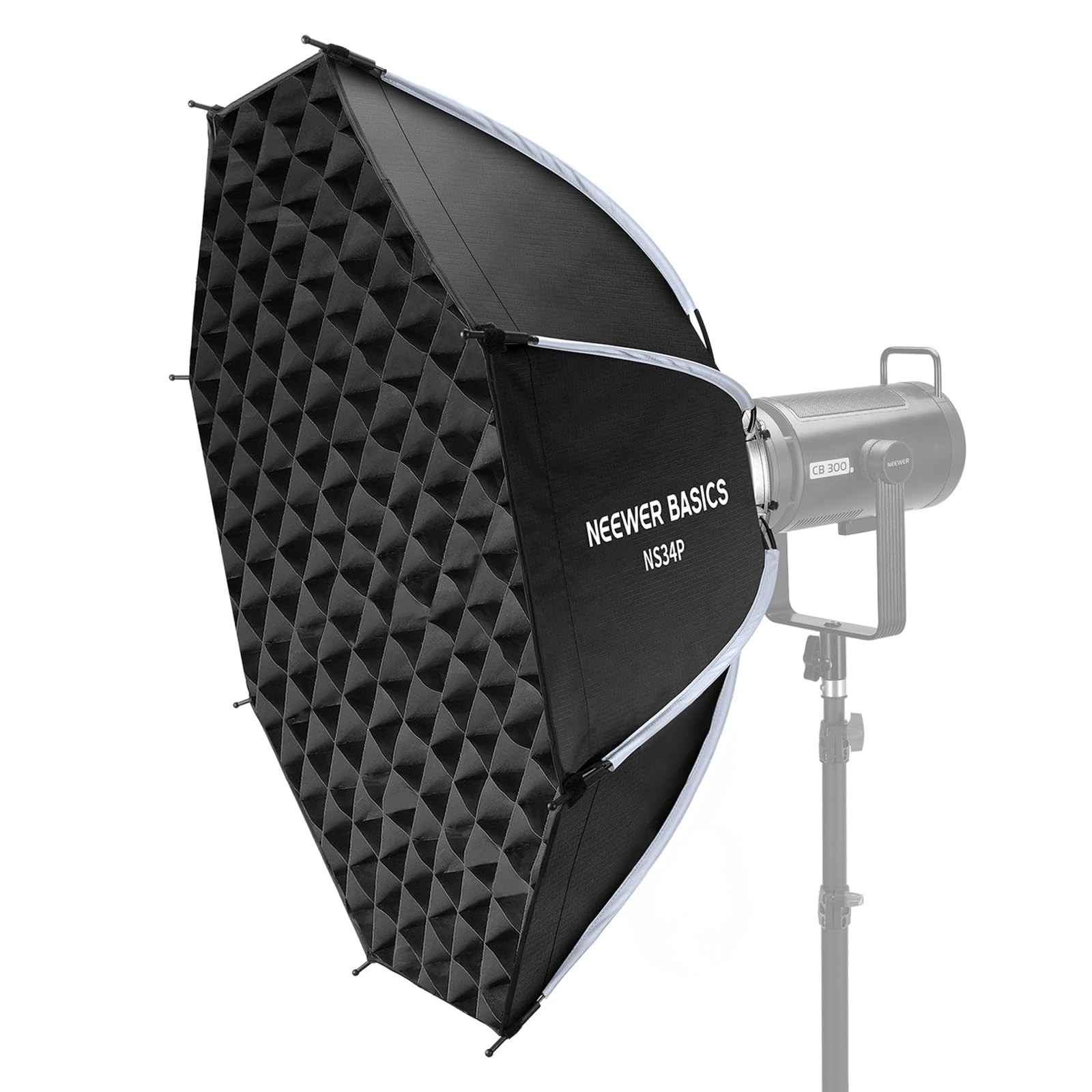 NEEWER Basics Octagonal Softbox Kit for Studio Photography Video Recording Streaming, 35"/90cm Quick Release Bowens Mount Softbox/Grid/Light Diffusers/Bag, for Continuous Lighting Strobe Flash, NS34P