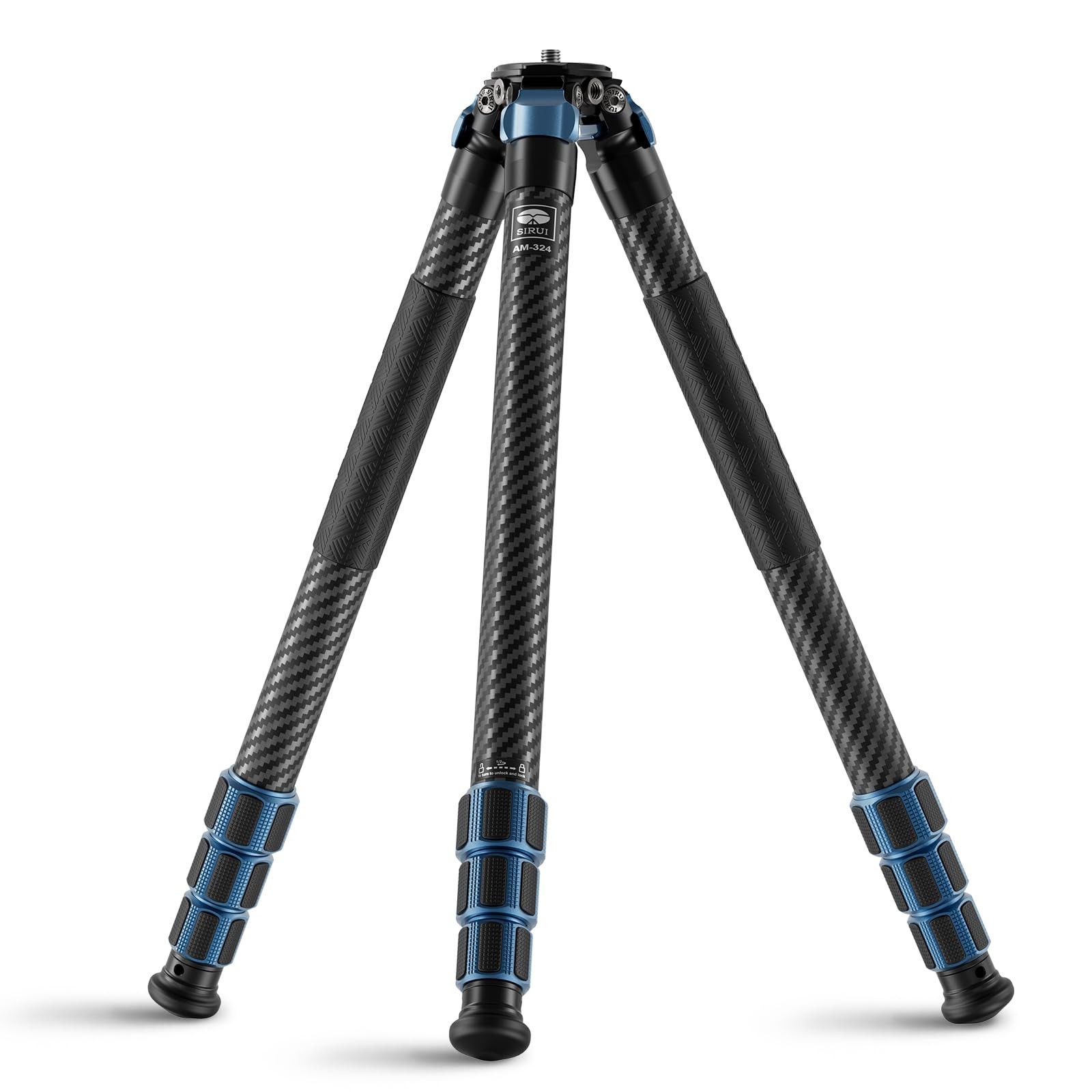 Sirui AM-324 Professional Camera Tripod, 57” Compact Carbon Fiber Tripod for Mirrorless Camera, DSLR, 4-Section with Max Tube Dia 32mm, Load Up to 39.8lbs/18kg