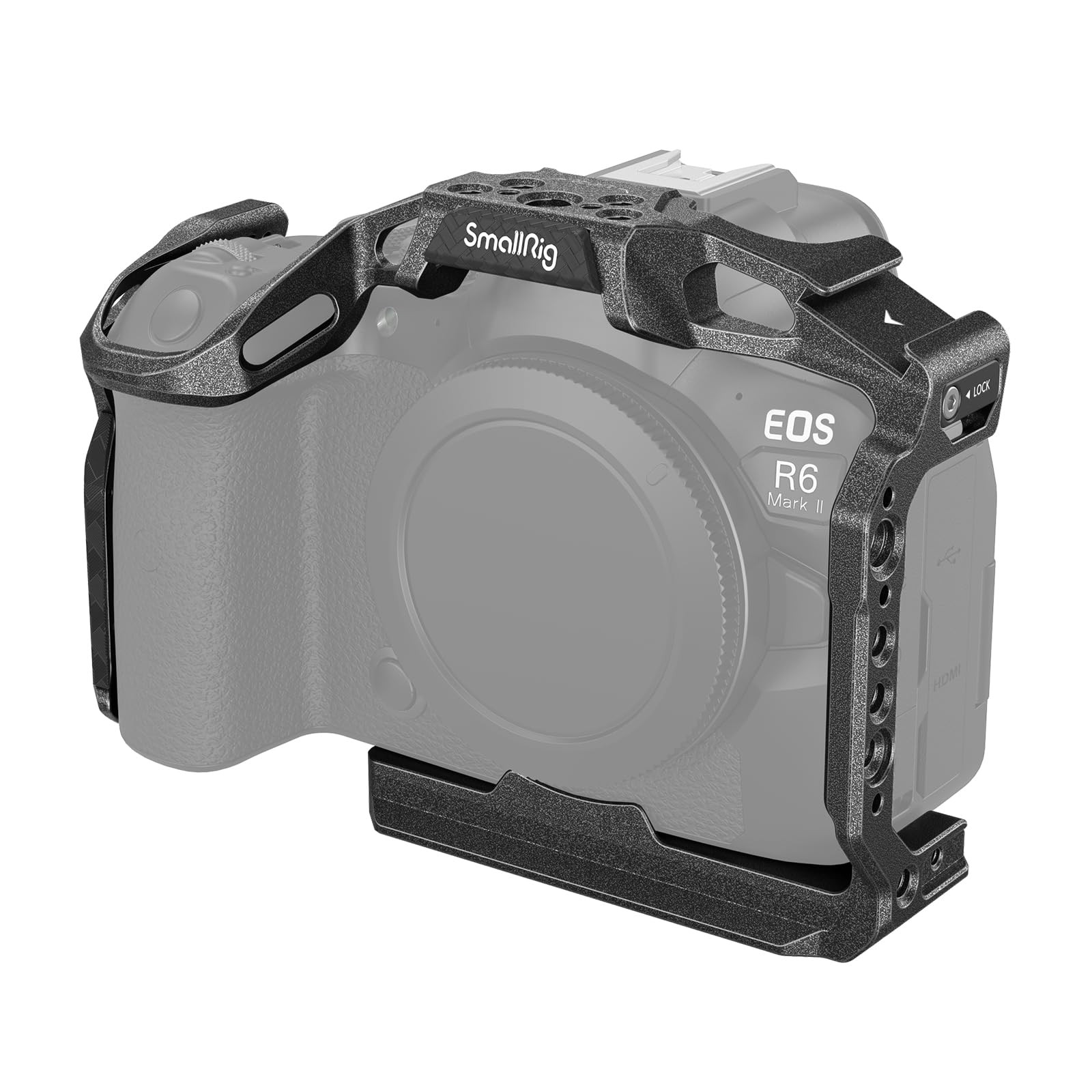 SmallRig“Black Mamba”Camera Cage for Canon R6 Mark II and R6 Mark III,Quick Release Plate for Arca-Type, Film Movie Making Camera Video Cage with Shoe Mount, 1/4''-20 & 3/8''-16 Threaded Holes
