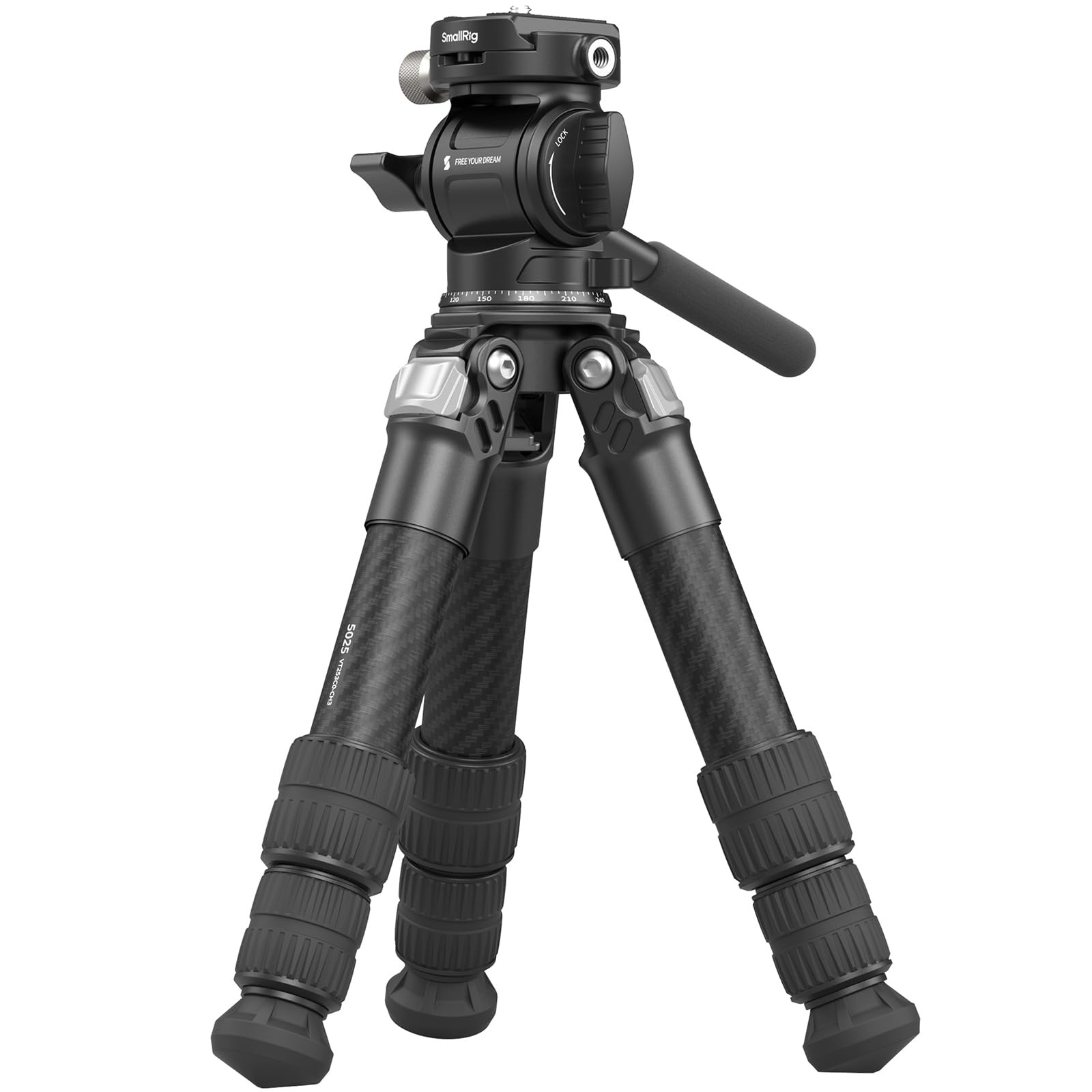 SMALLRIG Portable Carbon Fiber Tabletop Tripod Kit, 17'' Compact Mini Desktop Tripod with Video Head High Load-Bearing, Built-in QR Plate for Arca, Max Load 3kg / 6.6lb for Cameras, DSLR