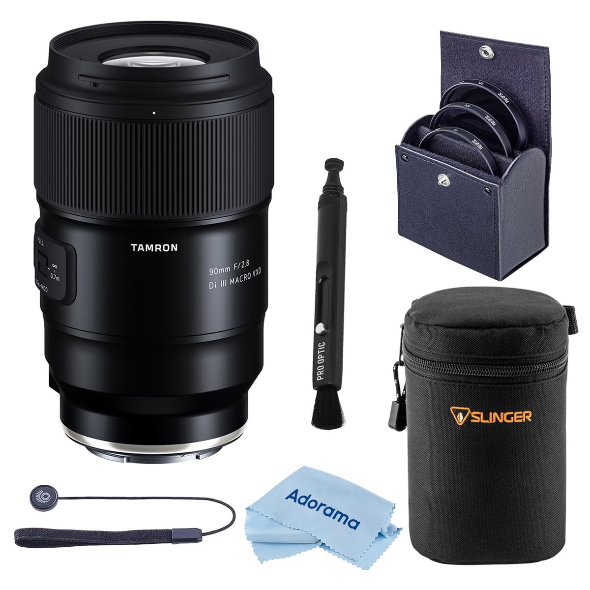 Tamron 90mm f/2.8 Di III VXD Macro Lens for Sony E, Bundle with Lens Case and 67mm Filter Kit