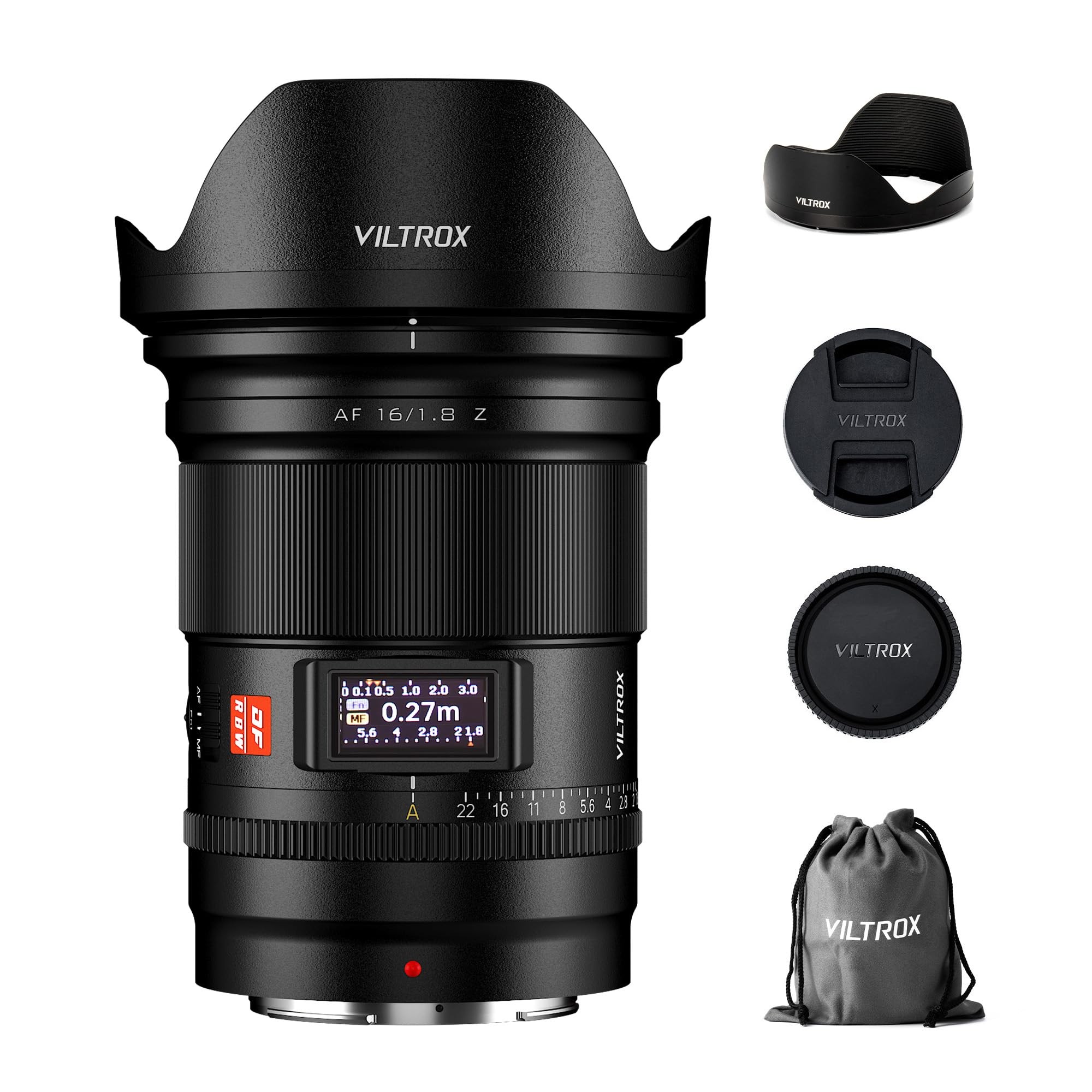 VILTROX AF 16mm F1.8 Full Frame Z Lens for Nikon Z Mount, f/1.8 Large Aperture Auto Focus Wide-Angle Full Frame Lens for Nikon Z-Mount Camera Z5 Z50 Z6 Z6II Z7 Z7II ZFC Z30 Z9 Z8 ZF