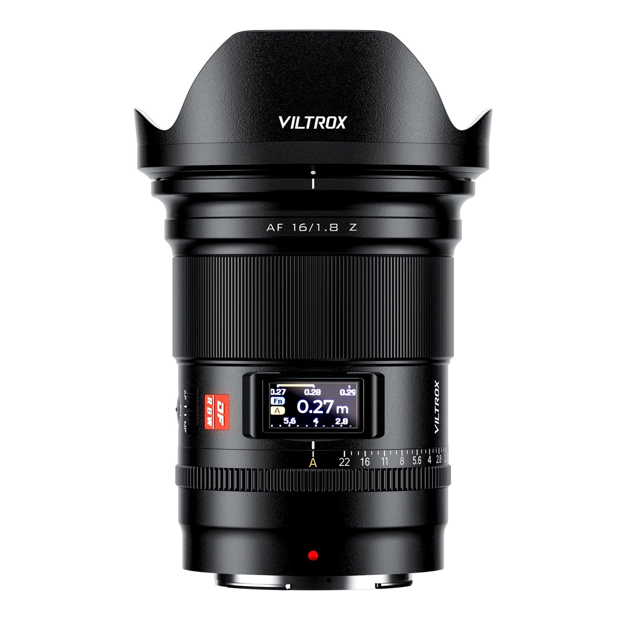 VILTROX AF 16mm F1.8 Z Full Frame Lens for Nikon Z-Mount, AF 16mm F/1.8 Z with Built-in LCD Screen Wide Angle Lens for Nikon Z Mount Z7 Z7ii Z8 Z8ii Z9 Zf Z30 Z50 Zfc